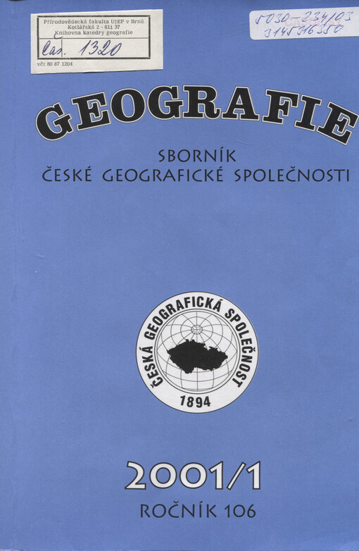 Geografie = Geography : Sborník ČGS