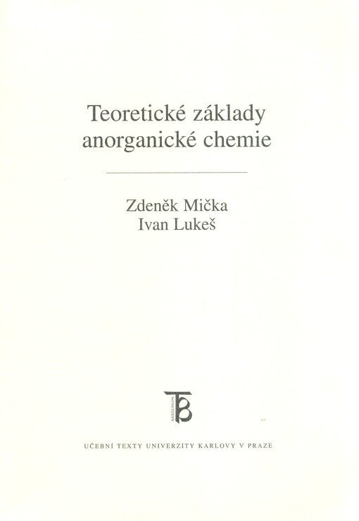 Teoretické základy anorganické chemie