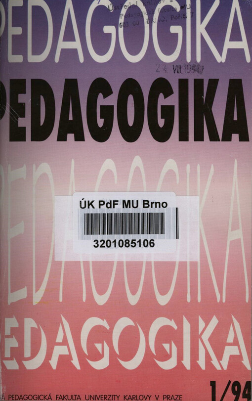 Pedagogika : časopis pro pedagogickou theorii a praxi