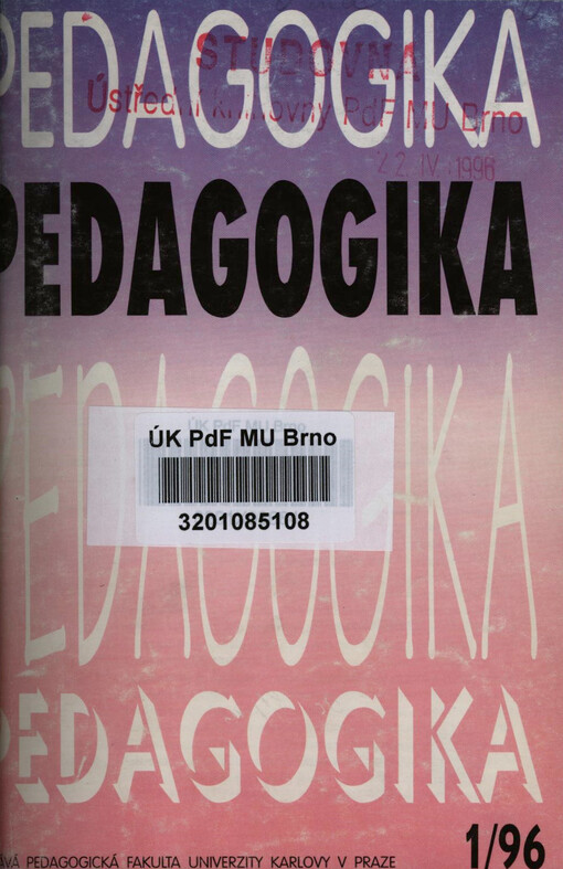 Pedagogika : časopis pro pedagogickou theorii a praxi