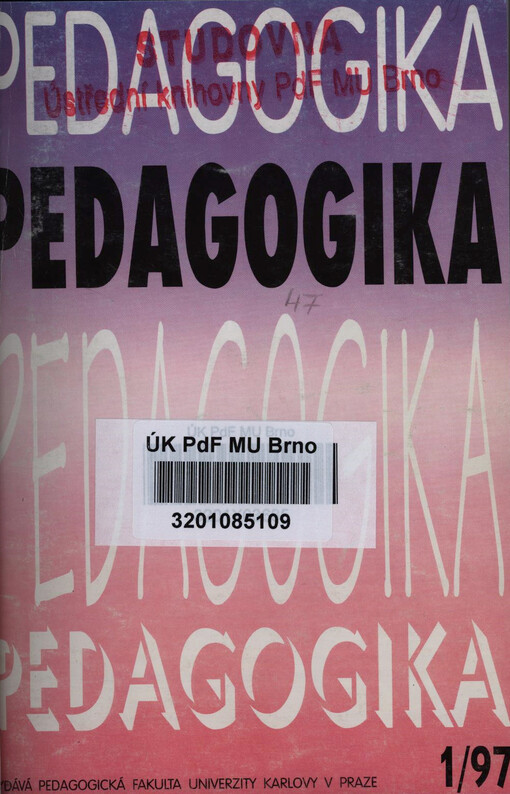 Pedagogika : časopis pro pedagogickou theorii a praxi