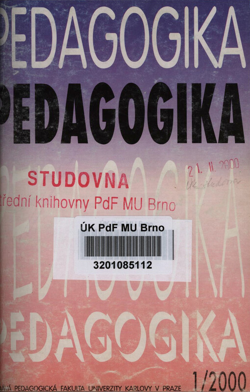 Pedagogika : časopis pro pedagogickou theorii a praxi