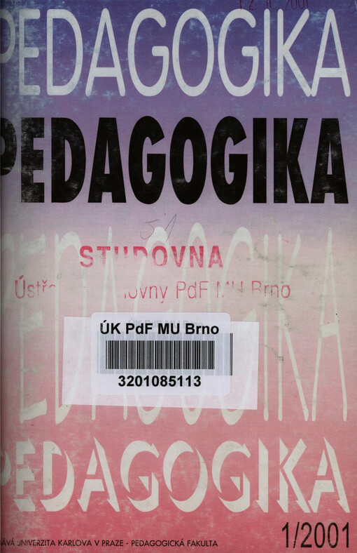 Pedagogika : časopis pro pedagogickou theorii a praxi