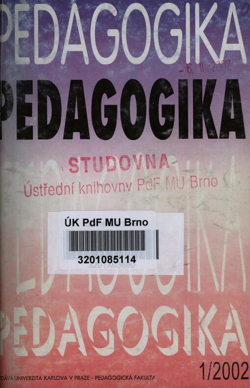 Pedagogika : časopis pro pedagogickou theorii a praxi