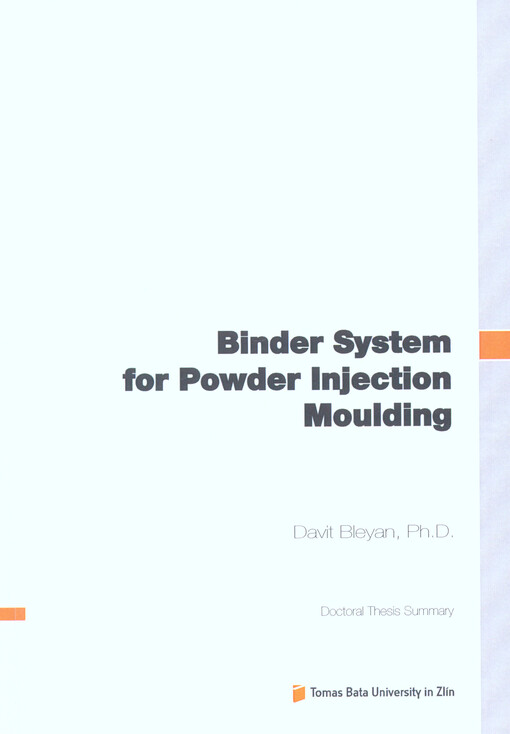 Binder System for Powder Injection Moulding