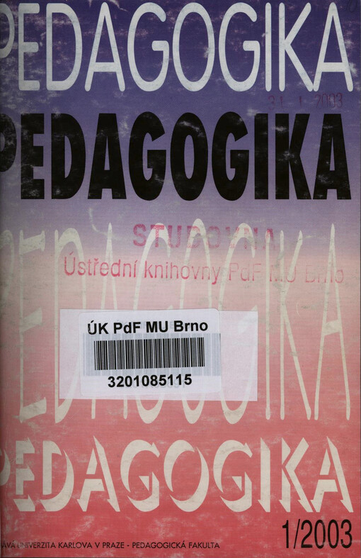 Pedagogika : časopis pro pedagogickou theorii a praxi