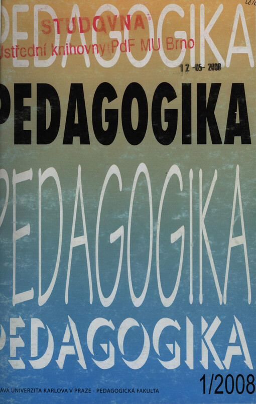 Pedagogika : časopis pro pedagogickou theorii a praxi