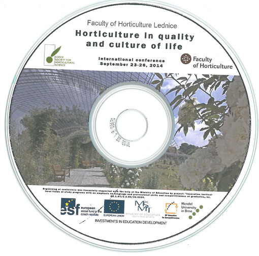 Horticulture in quality and culture of life :international conference : September 23-26, 2014