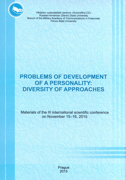 Problems of Development of a Personality : materials of the ... international scientific conference on ...