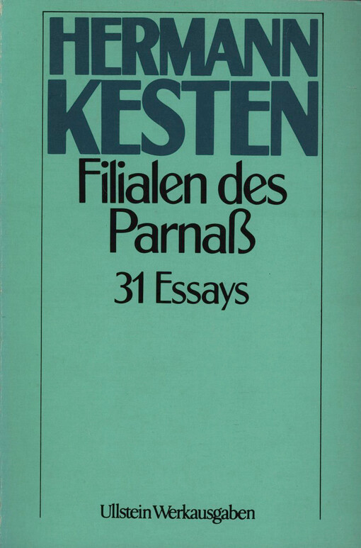 Filialen des Parnaß : 31 Essays