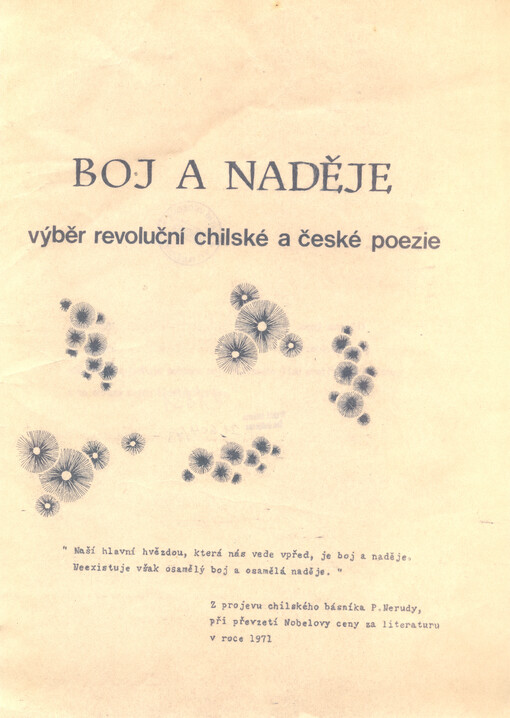 Boj a naděje : výběr revoluční chilské a české poezie
