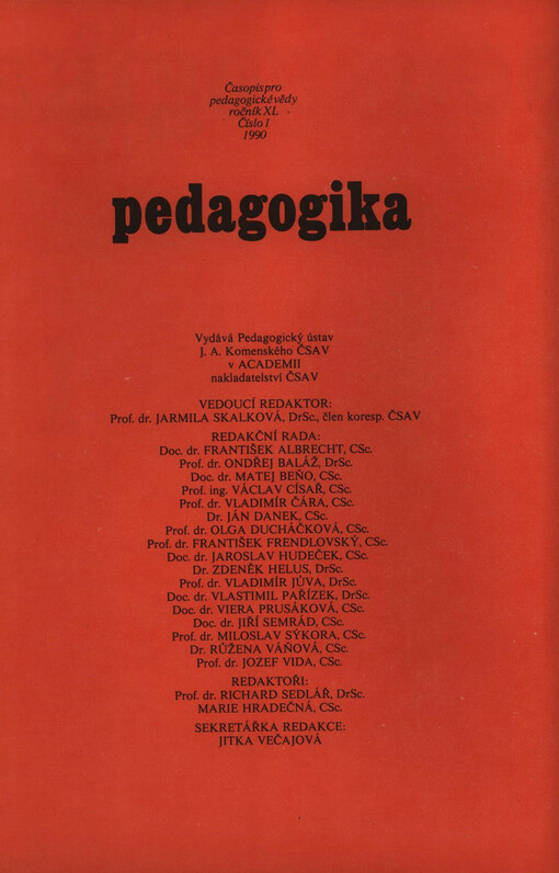Pedagogika : časopis pro pedagogickou theorii a praxi