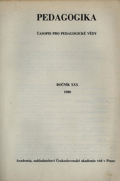 Pedagogika : časopis pro pedagogickou theorii a praxi