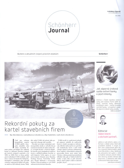 Schönherr journal : bulletin o aktuálních (nejen) právních otázkách