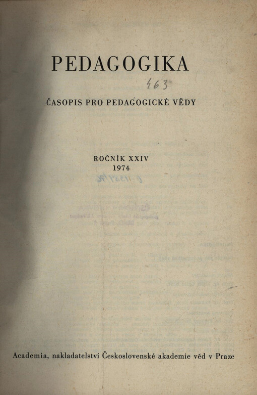 Pedagogika : časopis pro pedagogickou theorii a praxi