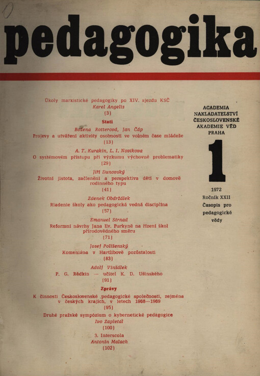 Pedagogika : časopis pro pedagogickou theorii a praxi