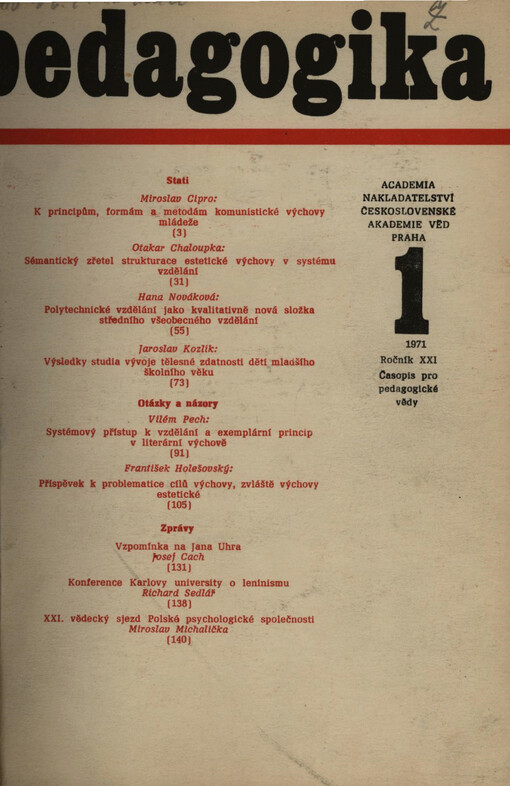 Pedagogika : časopis pro pedagogickou theorii a praxi
