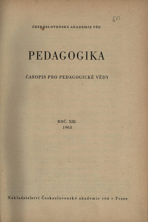 Pedagogika : časopis pro pedagogickou theorii a praxi