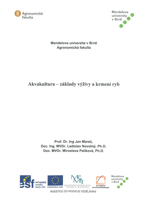 Akvakultura - základy výživy a krmení ryb