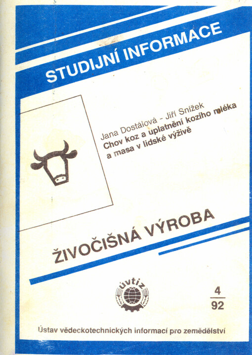 Chov koz a uplatnění kozího mléka a masa v lidské výživě