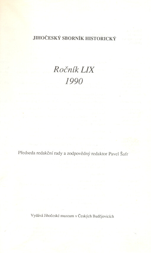 Jihočeský sborník historický