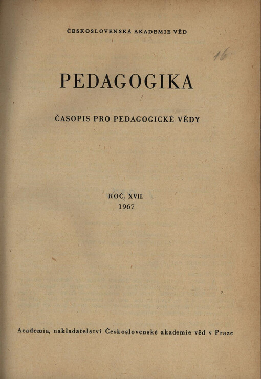 Pedagogika : časopis pro pedagogickou theorii a praxi