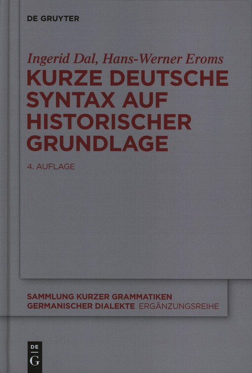 Kurze deutsche Syntax auf historischer Grundlage
