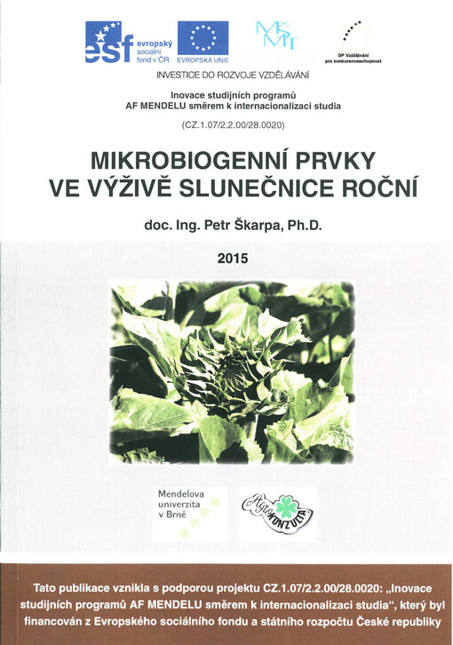 Mikrobiogenní prvky ve výživě slunečnice roční