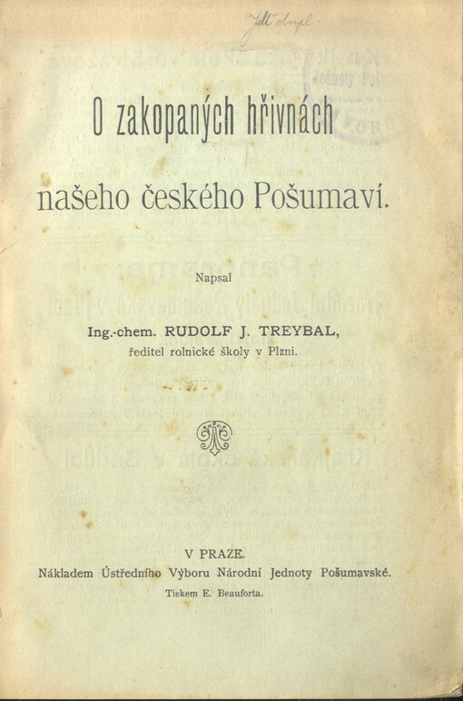 O zakopaných hřivnách našeho českého Pošumaví
