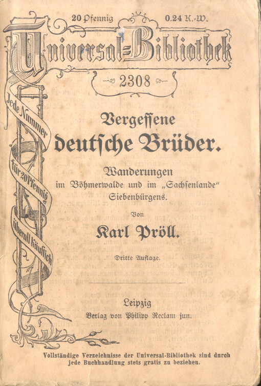 Vergessene deutsche Brüder : wanderungen in Böhmerwalde und im 