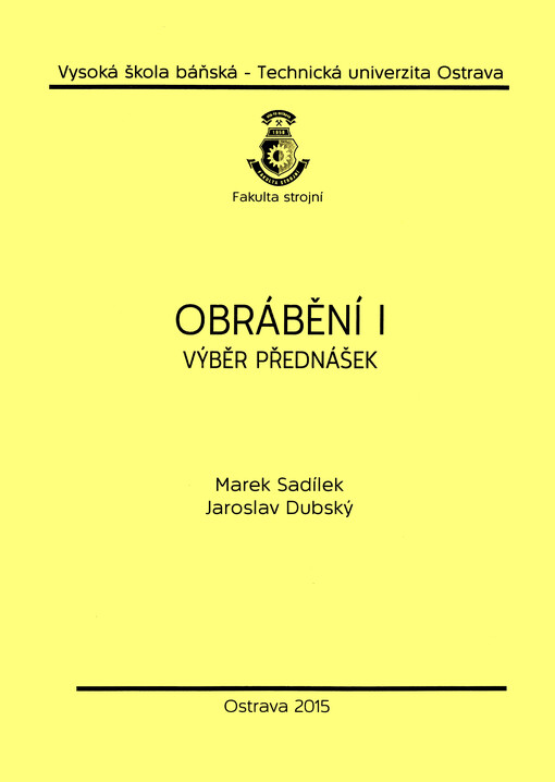 Obrábění I : výběr přednášek