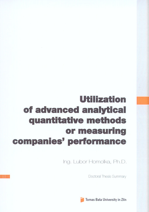 Utilization of advanced analytical quantitative methods for measuring companies’ performance