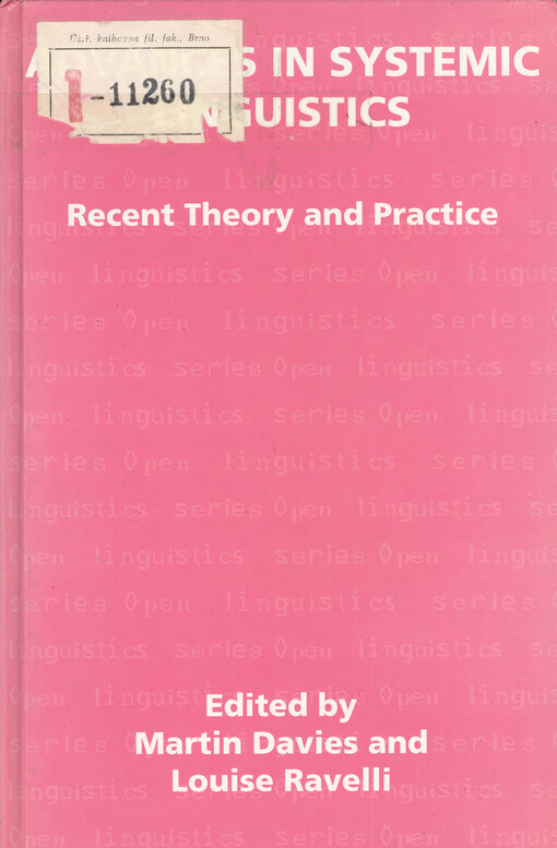 Advances in systemic linguistics : recent theory and practice