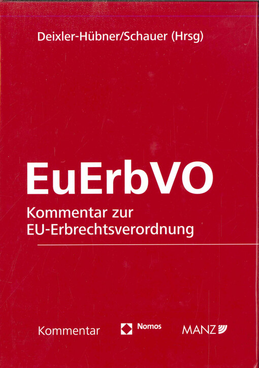 Kommentar zur EU-Erbrechtsverordnung (EuErbVO)