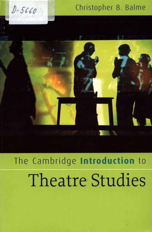 The Cambridge introduction to theatre studies