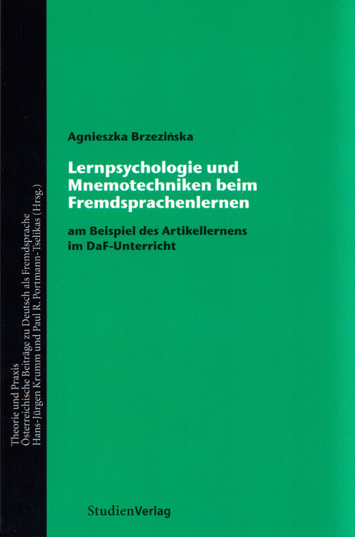 Lernpsychologie und Mnemotechniken beim Fremdsprachenlernen : am Beispiel des Artikellernens im DaF-Unterricht