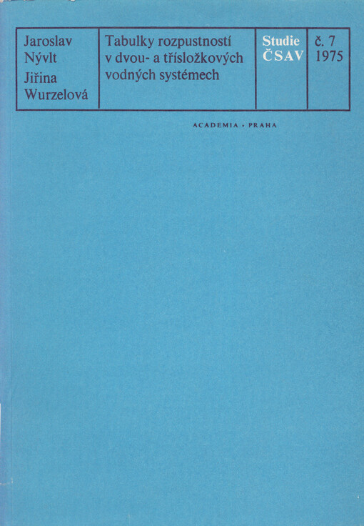 Tabulky rozpustností v dvou- a třísložkových vodných systémech