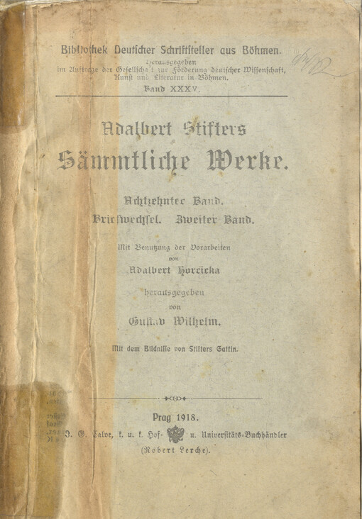 Adalbert Stifters Sämmtliche Werke. Achtzehnter Band, Briefwechsel. Zweiter Band