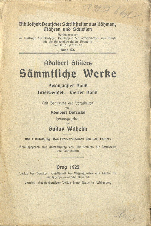 Adalbert Stifters Sämmtliche Werke. Zwanzigster Band, Briefwechsel. Vierter Band