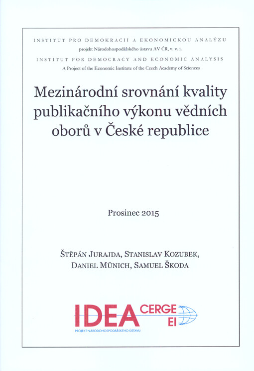 Mezinárodní srovnání kvality publikačního výkonu vědních oborů v České republice