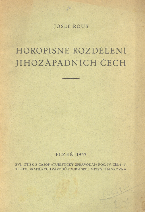 Horopisné rozdělení jihozápadních Čech