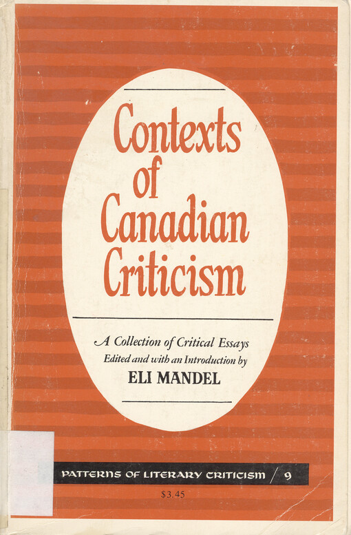 Contexts of Canadian Criticism