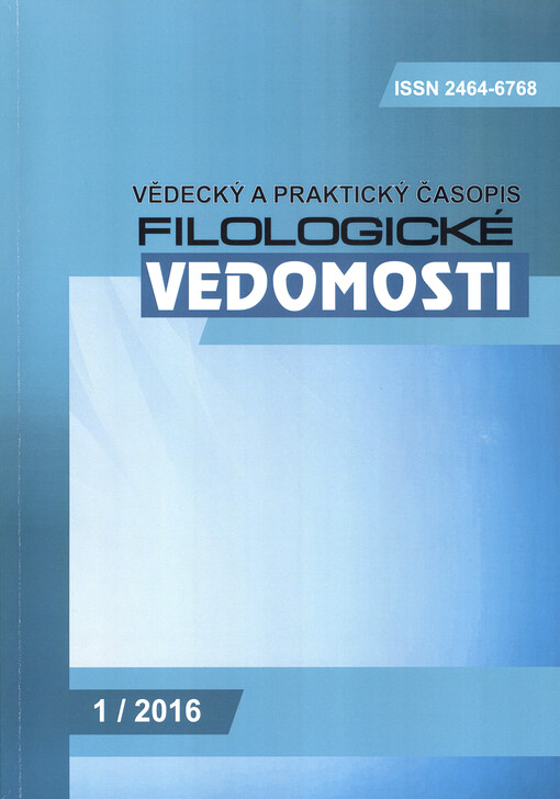 Filologické vědomosti : vědecký a praktický časopis = Phylological knowledges : scientific and practical journal
