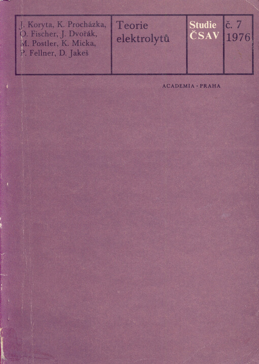 Teorie elektrolytů.