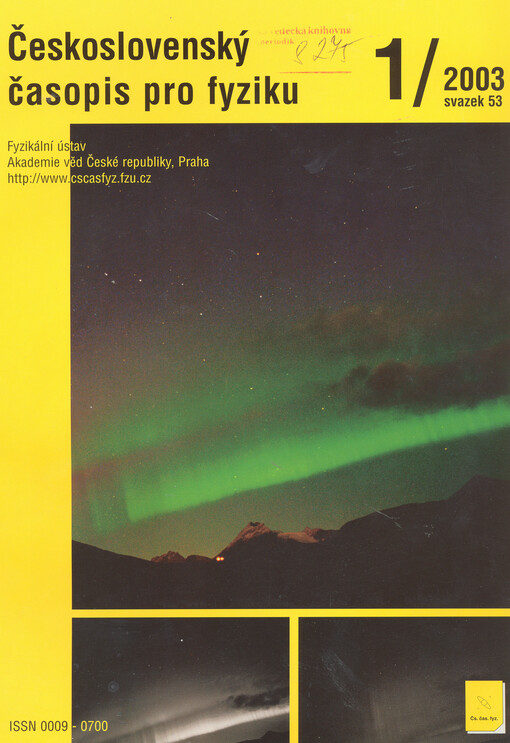 Československý časopis pro fyziku = Czechoslovak Journal of Physics