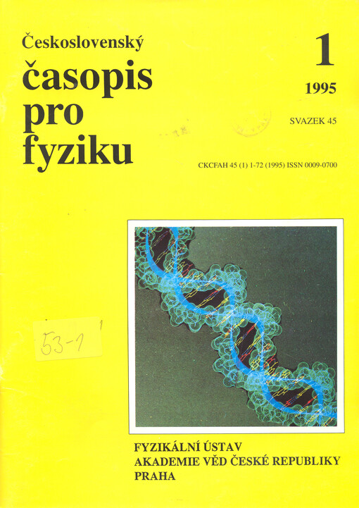 Československý časopis pro fyziku = Czechoslovak Journal of Physics