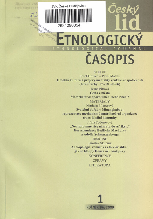 Český lid : sborník věnovaný studiu lidu českého v Čechách, na Moravě, ve Slezsku a na Slovensku