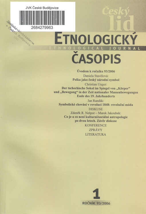 Český lid : sborník věnovaný studiu lidu českého v Čechách, na Moravě, ve Slezsku a na Slovensku