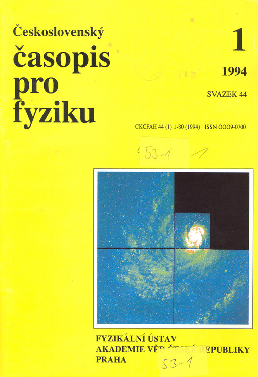 Československý časopis pro fyziku = Czechoslovak Journal of Physics