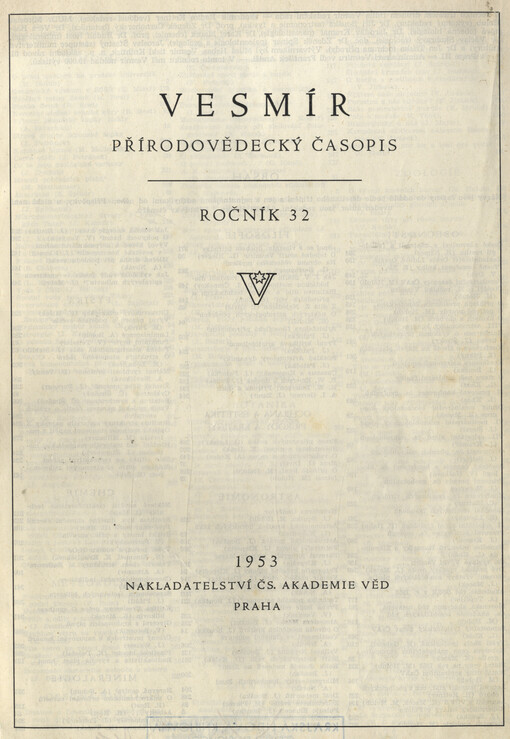 Vesmír : časopis pro šíření vědy přírodní, zeměpisné a národopisné